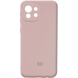 Чехол Silicone Cover Full Camera (AA) для Xiaomi Mi 11 Lite Розовый / Pink Sand (186852)