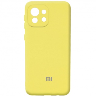 Чехол Silicone Cover Full Camera (AA) для Xiaomi Mi 11 Lite Желтый / Yellow (186836)