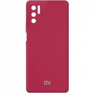 Чехол Silicone Cover Full Camera (AA) для Xiaomi Redmi Note 10 5G / Poco M3 Pro Красный / Rose Red (187993)