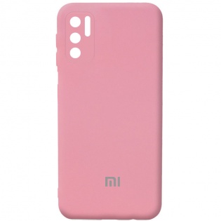 Чехол Silicone Cover Full Camera (AA) для Xiaomi Redmi Note 10 5G / Poco M3 Pro Розовый / Pink (188009)