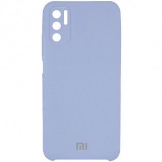 Чехол Silicone Cover Full Camera (AAA) для Xiaomi Redmi Note 10 5G / Poco M3 Pro Голубой / Lilac Blue (190718)