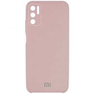 Чехол Silicone Cover Full Camera (AAA) для Xiaomi Redmi Note 10 5G / Poco M3 Pro Розовый / Pink Sand (190724)