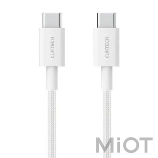 Кабель Cuktech Type-C to Type-C Braided 3A 60W 1.5m White CTC315P