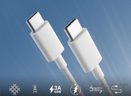 Кабель Xiaomi Cuktech Type-C to Type-C Braided 3A 60W 1.5m White CTC315P