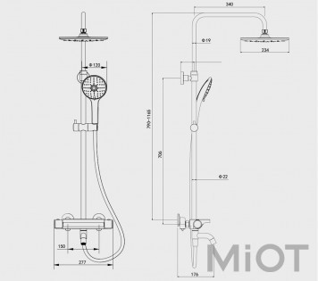 Душовий набір насадка + шланг Xiaomi DiiiB Big white shower hose set DXHW001