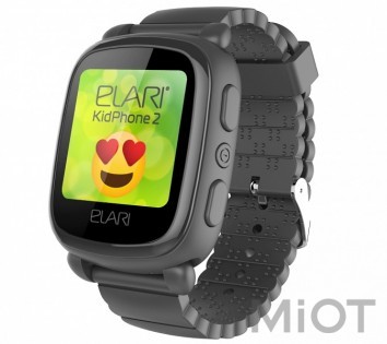 Дитячий смарт-годинник Elari KidPhone 2 Black з GPS-трекером (KP-2B)