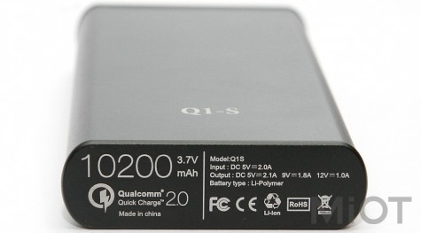 Зовнішній акумулятор (Power Bank) PowerPlant Q1S Quick-Charge 2.0 10200 mAh (DV00PB0005)