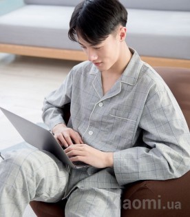 Пижама мужская Xiaomi ZaxArt Plaid Cotton Grey size XL