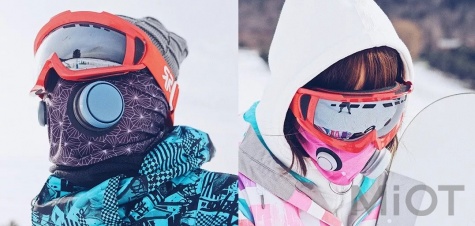 Набір маска для очистки повітря Woobi Plus White + Woobi Scarf Violet