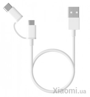 Кабель Xiaomi Mi USB - Type-C / Xiaomi Micro USB 30 cm White