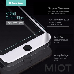 Захисне скло 9H ColorWay soft carbon Xiaomi Mi Max 2 3D Gold