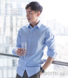 Рубашка Xiaomi Runmi 90 немнущаяся 100% хлопок shirt blue M