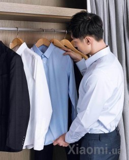 Рубашка Xiaomi Runmi 90 немнущаяся 100% хлопок shirt blue M