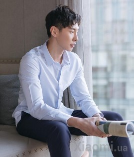 Рубашка Xiaomi Runmi 90 немнущаяся 100% хлопок shirt blue M