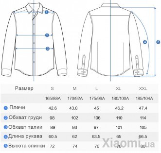 Рубашка Xiaomi Runmi 90 немнущаяся 100% хлопок shirt blue M
