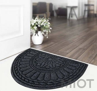 Придверний килимок Xiaomi 77++ Lawn texture Gray напівкруг 60x90