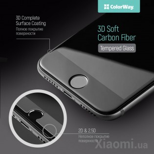 Защитное стекло 9H ColorWay soft carbon Xiaomi Redmi 5 Plus Black