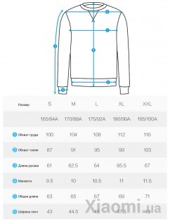 Реглан Xiaomi Mitown Cotton Round Neck Sweater L size Grey SY18001