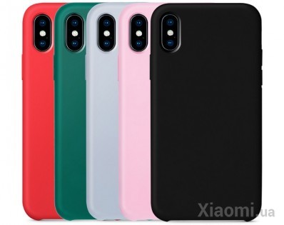 Чехол накладка Xiaomi Guildford Liquid Silicone Magnetic Plug iPhone X Green