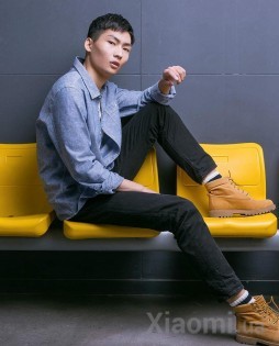 Рубашка Xiaomi Runmi 90 немнущаяся 100% хлопок youth cloth shirt Blue L
