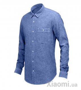 Рубашка Xiaomi Runmi 90 немнущаяся 100% хлопок youth cloth shirt Blue XXL