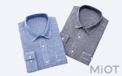 Сорочка Xiaomi Runmi 90, не мнеться, 100% бавовна youth cloth shirt Grey XL