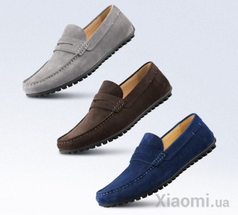 Мужские мокасины замшевые Xiaomi QIMIAN Suede leather beanie shoes Grey 42 size