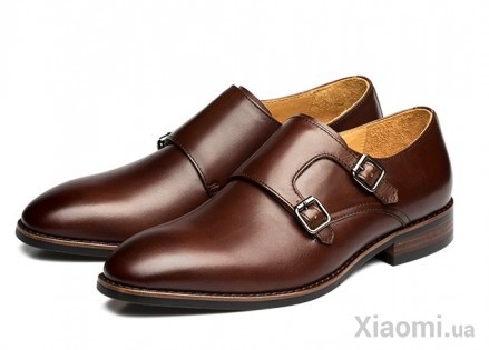 Мужские туфли Xiaomi QIMIAN Seven-sided Calfskin Monk Shoes Brown 42