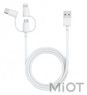 Кабель Xiaomi STAR 3-Way Data cable Lightening/Type-C/Micro USB White 100 cm
