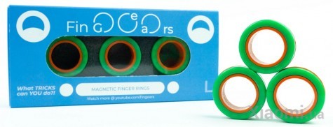 Магнитные кольца FinGears Magnetic Rings Sets Size L Green-Orange (FG380LGROR)