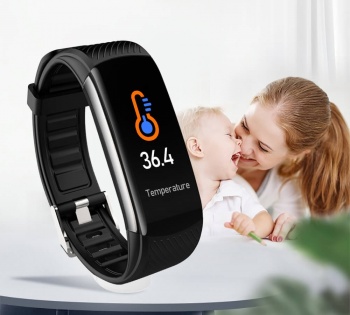 Фитнес браслет Smart Elegant Bracelet C6T Pro с тонометром и термометром (Черный)