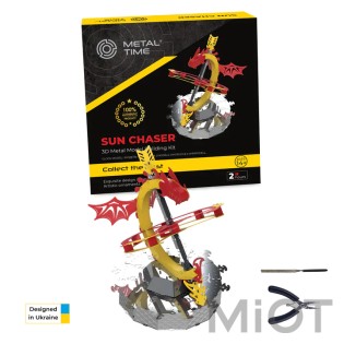 Настільний годинник конструктор із драконом Sun Chaser Dragon Stand Clock Metal-Time MT025