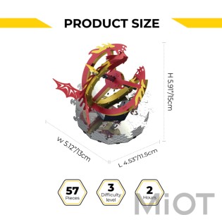 Настільний годинник конструктор із драконом Sun Chaser Dragon Stand Clock Metal-Time MT025