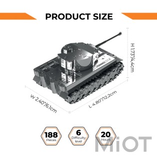 Танк ТІГР 1 механічний World of Tanks Ponderous Panzer Tiger 1 Metal-Time MT020