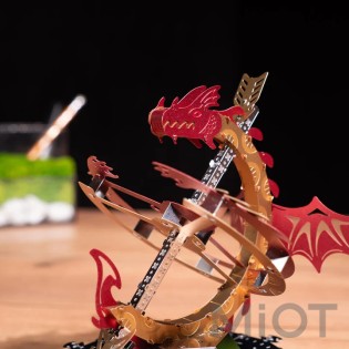 Настільний годинник конструктор із драконом Sun Chaser Dragon Stand Clock Metal-Time MT025