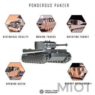 Танк ТІГР 1 механічний World of Tanks Ponderous Panzer Tiger 1 Metal-Time MT020