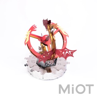 Настільний годинник конструктор із драконом Sun Chaser Dragon Stand Clock Metal-Time MT025