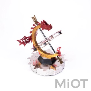 Настільний годинник конструктор із драконом Sun Chaser Dragon Stand Clock Metal-Time MT025