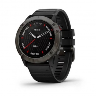 Умные часы GARMIN Fenix 6X Sapphire Carbon Grey DLC with Black Band