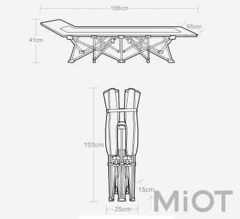 Розкладачка Xiaomi Gocamp Dark Green OBS1001 188*65*41 cm