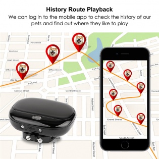 GPS трекер для собак GPS Tracker V43 с отслеживанием (Черный)