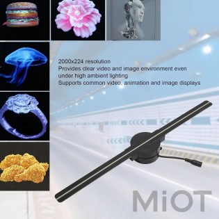 Голографічний 3D настільний вентилятор YIDA 3D LED fan 30cm