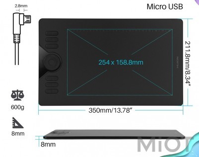 Графічний планшет Huion HS610 + рукавичка