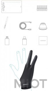 Графічний планшет Huion HS610 + рукавичка