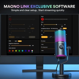Игровой USB микрофон Maono DM30 RGB с подсветкой (Черный)