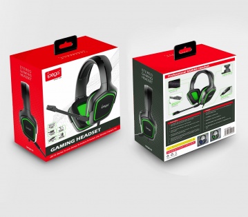 Игровые наушники iPega PG-R006 с регулируемым микрофоном (Черно-зеленый)