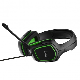 Игровые наушники iPega PG-R006 с регулируемым микрофоном (Черно-зеленый)