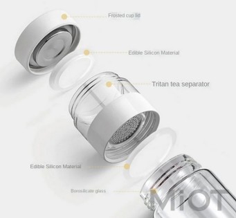 Заварочный термос с дисплеем Xiaomi QUANGE Intelligent Tea Separator Cup White (SJ020501)