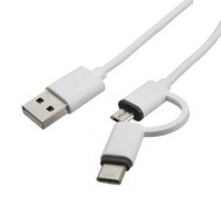 КАБЕЛЬ 2В1 USB 2.0 - MICRO USB 2.0 %2B TYPE-C 1 м PN-MIC-TYPE-C-1M PATRON