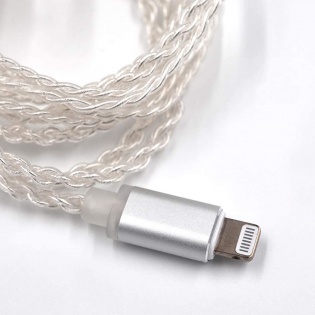 Кабель для наушников KZ Lightning 2PIN 0,75 мм (ZST/ZSR/ES3/ED12/ZS10/ZSN/AS10/BA10) (Белый)